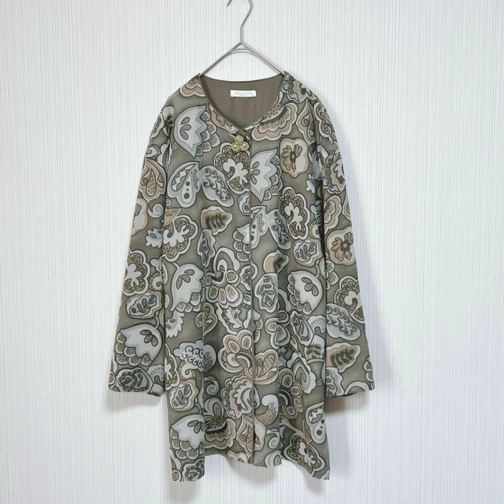 Dane Blouse Jacket Gray Collarless - image 1